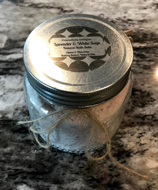 Lavender & White Sage Natural Salt Soak - GreenEyes Design